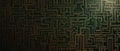 Digital circuit board maze representing complexity and privacy, with ample text copy space available
