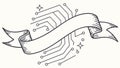 Digital Circuit Board Ribbon Banner, Modern Technology Design, vector design Generative AI Royalty Free Stock Photo