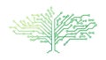 Digital Circuit Board Tree Icon, Tech Nature Integration, vector design Generative AI Royalty Free Stock Photo