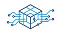 Digital Circuit Cube Icon. Data Processing, Technology, Network Connectivity, vector design Generative AI Royalty Free Stock Photo