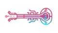 Digital Circuit Key, Cybersecurity Access, vector design Generative AI Royalty Free Stock Photo
