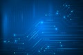 Digital circuit lines on binary code technology abstract background. Royalty Free Stock Photo