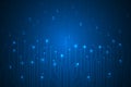 Digital circuit lines on binary code technology abstract background. Royalty Free Stock Photo