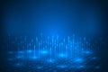 Digital circuit lines on binary code technology abstract background. Royalty Free Stock Photo