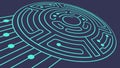 Digital Circuit Maze Problem Solving Concept, vector design Generative AI Royalty Free Stock Photo