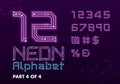 Digital neon font