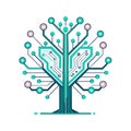 Digital Circuit Tree: An Abstract Visualization of Technology, Growth, and Connectivity Royalty Free Stock Photo