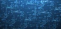 Digital circuit visualization vector background. Blue board pattern with interconnected lines, nodes, and binary code Royalty Free Stock Photo