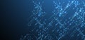 Digital circuit visualization vector background. Blue board pattern with interconnected lines, nodes, and binary code Royalty Free Stock Photo