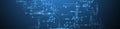 Digital circuit visualization vector background. Blue board pattern with interconnected lines, nodes, and binary code Royalty Free Stock Photo