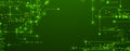 Digital circuit visualization vector background. Green board pattern with interconnected lines, nodes, and binary code Royalty Free Stock Photo