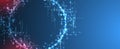 Digital circuit visualization vector background. Neon glowing board pattern with interconnected lines, nodes, and binary code Royalty Free Stock Photo