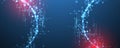 Digital circuit visualization vector background. Neon glowing board pattern with interconnected lines, nodes, and binary code Royalty Free Stock Photo