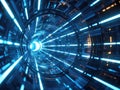 Digital Circular Background with Glowing Elements