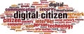Digital citizen word cloud Royalty Free Stock Photo