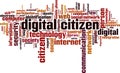 Digital citizen word cloud Royalty Free Stock Photo