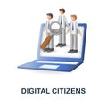 Digital Citizens icon. 3d illustration from smart city collection. Creative Digital Citizens 3d icon for web design