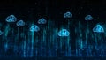 Digital city, Digital cyberspace, Digital data network cloud computing connections concept