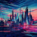 Abstract Y2k Databending: A Futuristic City In The Age Of Imperialism