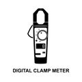 Digital clamp meter icon isolated on white background