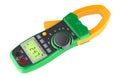 Digital Clamp Meter Multimeter, AC DC Voltage Diode Continuity Tester, LCD Display. 3D rendering