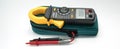 Digital clamp meter with probes Royalty Free Stock Photo