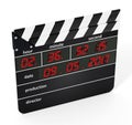 Digital clapboard isolated on white background. 3D illustration