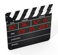 Digital clapboard isolated on white background. 3D illustration Royalty Free Stock Photo