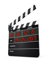 Digital clapboard isolated on white background. 3D illustration Royalty Free Stock Photo