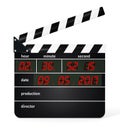 Digital clapboard isolated on white background. 3D illustration Royalty Free Stock Photo