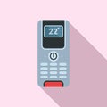 Digital climate remote control icon, flat style