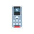 Digital climate remote control icon flat isolated vector