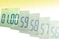 Digital clock blur to one minute