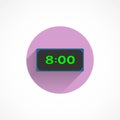 Digital clock flat icon with shadow. time flat icon Royalty Free Stock Photo