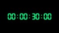 Digital clock countdown from 1 minute to one second. 60 seconds reverse time count