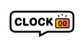 Digital Clock Display: \'CLOCK\' with \'00\' Timer, vector design Generative AI Royalty Free Stock Photo