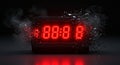 A digital clock displaying \