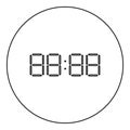 Digital clock face icon black color in round circle Royalty Free Stock Photo