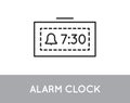 Digital Clock Icon. Vector. Bell Symbol on the Screen Royalty Free Stock Photo