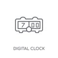 Digital clock linear icon. Modern outline Digital clock logo con