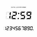 Digital clock & number set, Electronic figures Royalty Free Stock Photo