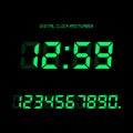 Digital clock & number set, Electronic figures Royalty Free Stock Photo