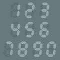 Digital clock number set. Electronic figures. Vector illustration eps 10