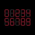 Digital clock number set. Electronic figures. Vector illustration eps 10 Royalty Free Stock Photo