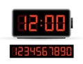 Digital clock number set. Time icon. Design element. Vector stock illustration. Royalty Free Stock Photo