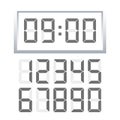 Digital clock number set. Vector illustration. Royalty Free Stock Photo