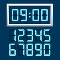 Digital clock number set. Vector illustration. Royalty Free Stock Photo