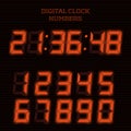 Vector red digital clock numbers. - Illustration Royalty Free Stock Photo