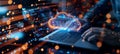 Digital Cloud, Binary Code, and Network Connections Cloud Computing and Data Security Concept Royalty Free Stock Photo