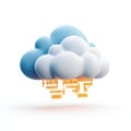 Digital Cloud with Binary Code Representing Data Transmission Concepts Royalty Free Stock Photo